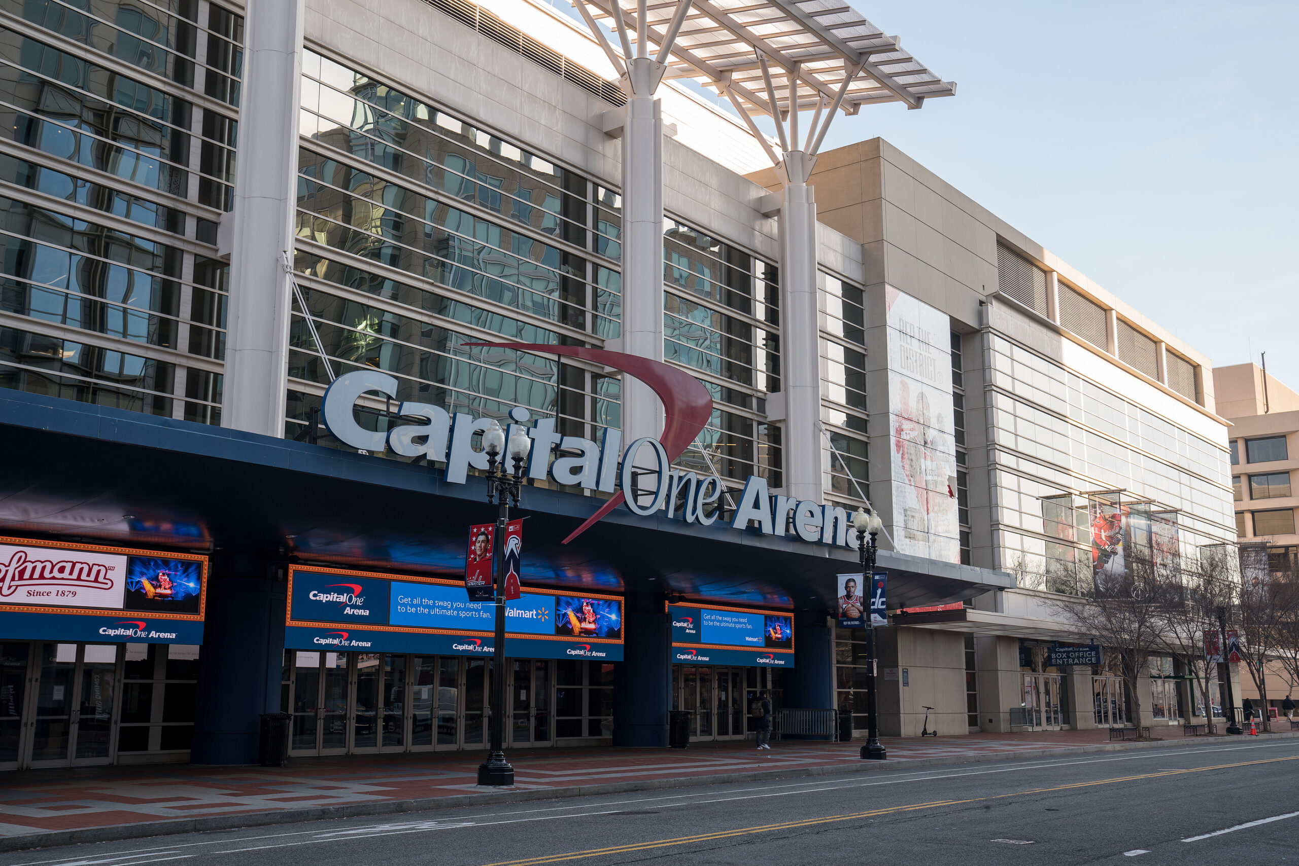 Washington, DC December 26, 2019: Capital One Arena home of DC sports teams Wizards and Cap entrance